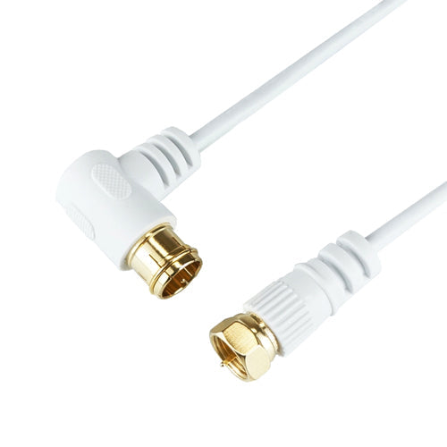 5個セット HORIC 極細アンテナケーブル 5m ホワイト L字差込式/ネジ式コネクタ HAT50-246LSWHX5