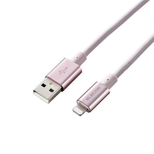 5個セット エレコム Lightningケーブル/準高耐久/アルミコネクタ/2.0m/ピンク MPA-UALPS20PNX5