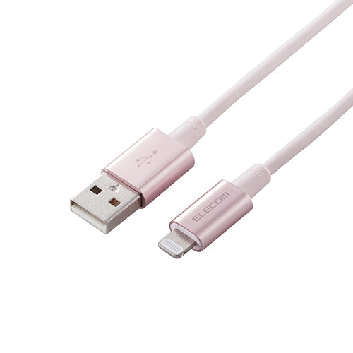 5個セット エレコム Lightningケーブル/準高耐久/アルミコネクタ/1.0m/ピンク MPA-UALPS10PNX5