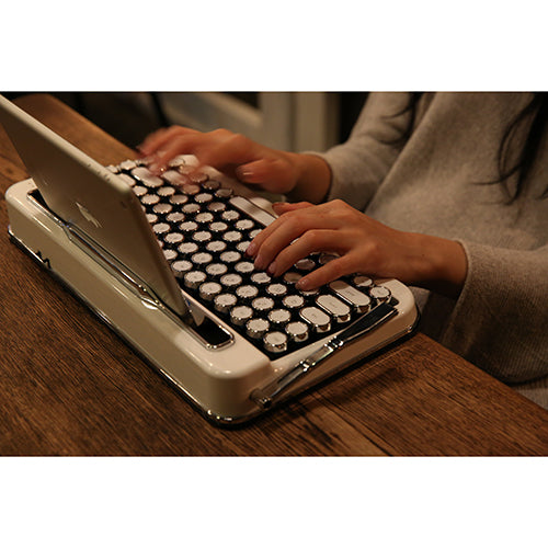 AJAX タイプライター風キーボードPENNA(ペナ) Pure White + アルカリ乾電池 単3形10本パックセット PNADWH+HDLR6/1.5V10P