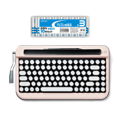 AJAX タイプライター風キーボードPENNA(ペナ) Baby Pink + アルカリ乾電池 単3形10本パックセット PNADBP+HDLR6/1.5V10P