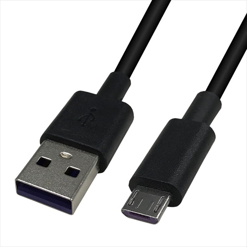 20個セット Lazos USB - microUSB 2A ケーブル　ブラック　2m L-MC-BK2X20