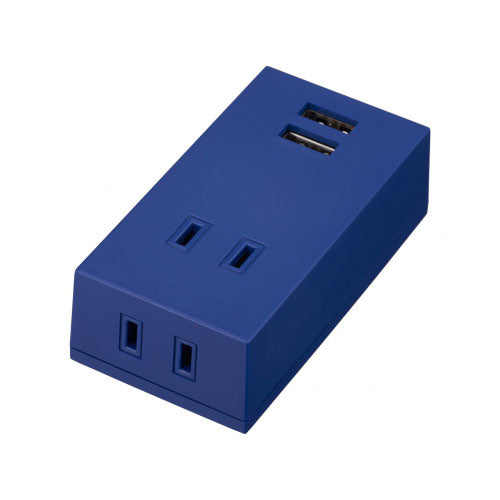 【5個セット】 YAZAWA フロントタップ型2AC+2USB2.1Aネイビー Y02FS400NV2UX5