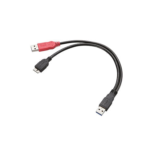 【5個セット】エレコム Y字Wパワーケーブル/USB3.0/microB/簡易パッケージ USB3-AAMB5DPBKX5