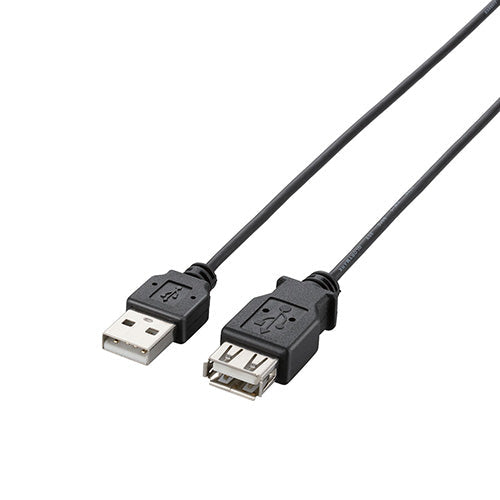 【5個セット】エレコム USB2.0延長ケーブル/A-Aメスタイプ/極細/2.5m/ブラック U2C-EXN25BKX5