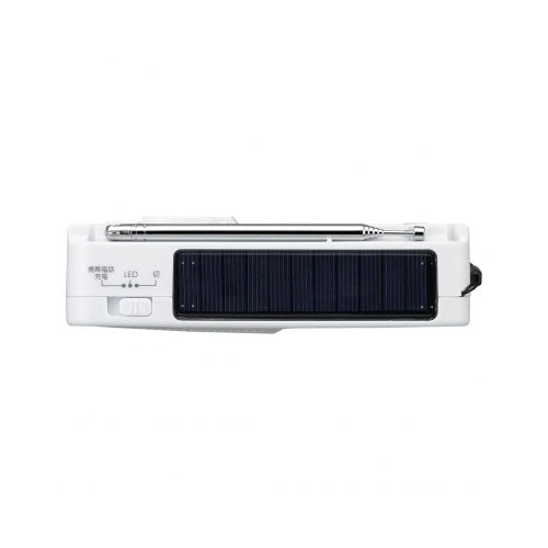 【5個セット】 YAZAWA 手回し充電ラジオ ライト付 ホワイトBS901WHX5