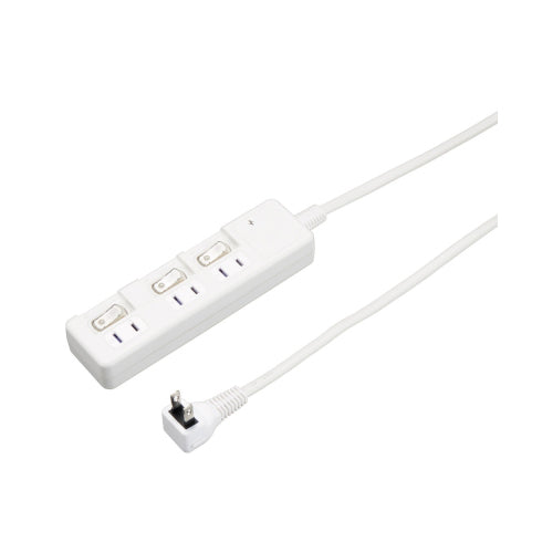 【5個セット】 YAZAWA 雷ガード付3個口節電タップ0.3mホワイトH8KS3303WHX5
