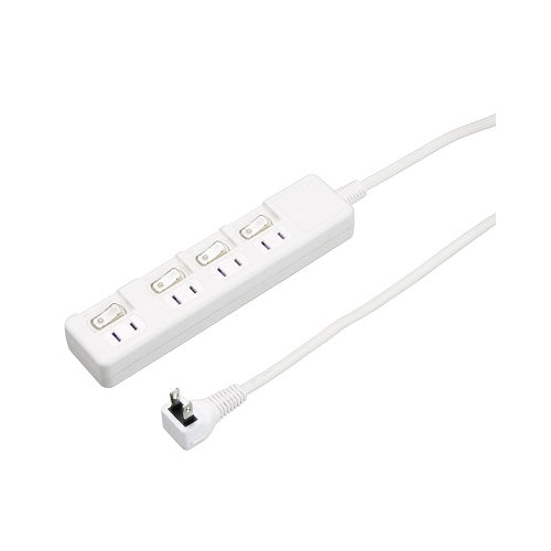 【5個セット】 YAZAWA 4個口節電タップ2mホワイトH8S442WHX5