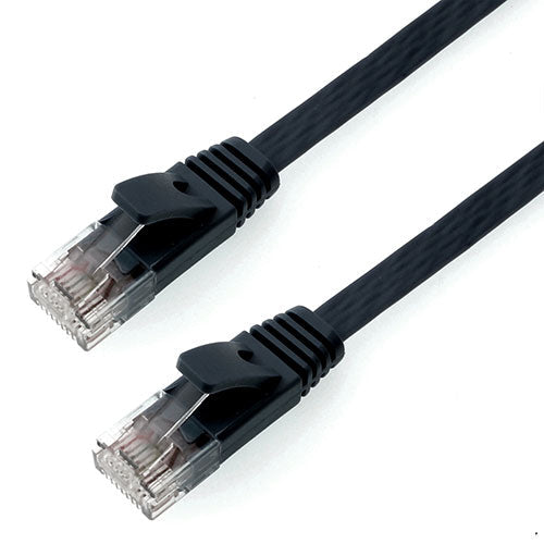 【10個セット】ホーリック LANケーブル UTP カテゴリー6A フラット 2m ブラック LC20-573FBX10
