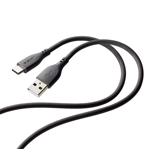 【5個セット】 エレコム なめらかUSB Type-Cケーブル(非認証品、A-C) MPA-ACSS10GYX5