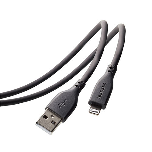 【5個セット】 エレコム なめらかLightningケーブル MPA-UALSS10GYX5