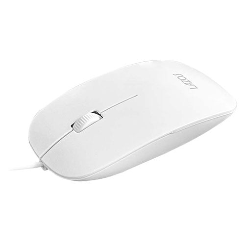 【20個セット】 Lazos 静音・有線マウス ホワイト L-SM-WX20