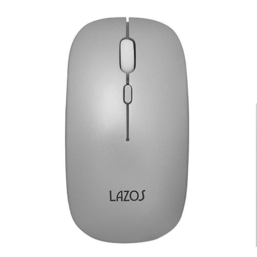 【10個セット】 Lazos Bluetooth薄型マウス シルバー L-BTM-GRYX10