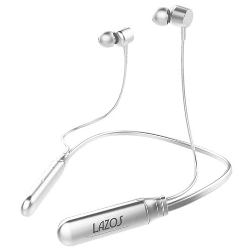【5個セット】 Lazos Bluetoothイヤホン ネックバンド型 V5.1 ホワイト L-BTE-WX5