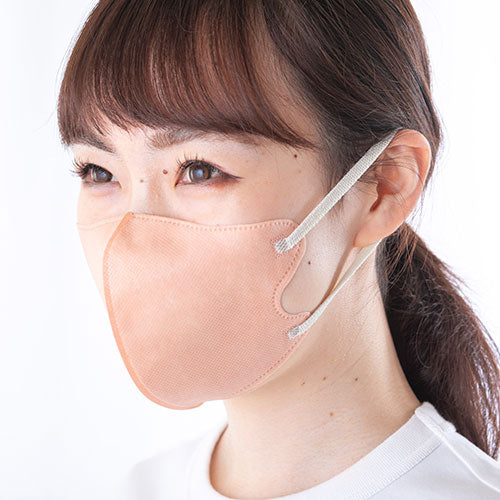 【70枚セット(7枚入×10個)】グローバルジャパン STYLE-ONニュアンスバイカラーフィットマスク7枚入り アプリコット GJ36253X10