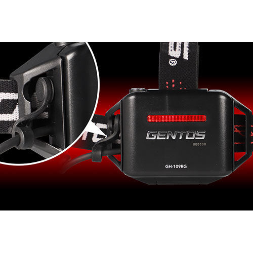 GENTOS ハイエンドモデル Gシリーズ センサー搭載充電式ヘッドライト + アルカリ乾電池 単4形10本 GH-109RG+HDLR03/1.5V10P