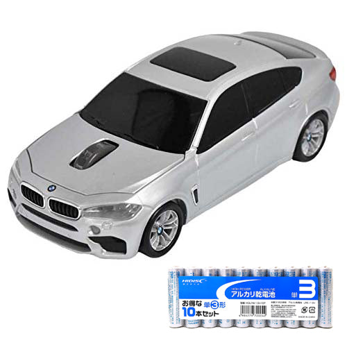 LANDMICE BMW X6シリーズ 無線カーマウス 2.4Ghz 1750dpi シルバー + アルカリ乾電池 単3形10本パックセット BM-X6M-SV+HDLR6/1.5V10P