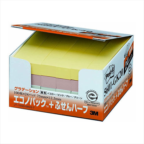【5個セット】 3M Post-it ポストイット 再生紙エコノパック ふせんハーフ 3M-5601-GKX5