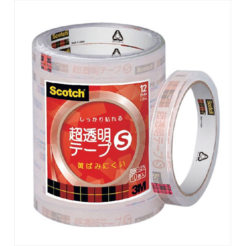 【10巻入×5セット】 3M Scotch スコッチ 超透明テープS 工業用包装 10巻入 12mm 3M-BK-12NX5