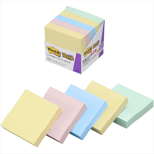 【5個セット】 3M Post-it ポストイット 強粘着ノート パステルカラー 4色混色 3M-650-5SSAPX5