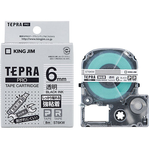 【5個セット】 KING JIM キングジム テプラPROテープ強粘着 6mm 透明 KJ-ST6KWX5