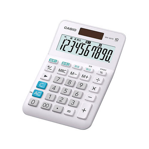 【5個セット】 カシオ計算機 W税率電卓 ミニジャストタイプ 10桁 ホワイト MW-100TC-WE-NX5