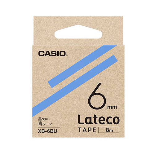 【5個セット】 カシオ計算機 Lateco 詰め替え用テープ 6mm 青テープ 黒文字 XB-6BUX5