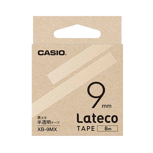 【5個セット】 カシオ計算機 Lateco 詰め替え用テープ 9mm 半透明テープ 黒文字 XB-9MXX5