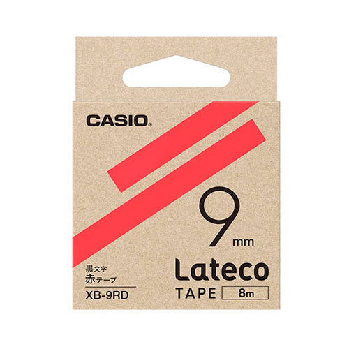 【5個セット】 カシオ計算機 Lateco 詰め替え用テープ 9mm 赤テープ 黒文字 XB-9RDX5