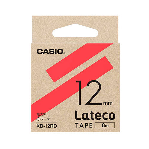 【5個セット】 カシオ計算機 Lateco 詰め替え用テープ 12mm 赤テープ 黒文字 XB-12RDX5