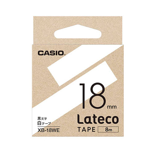 【5個セット】 カシオ計算機 Lateco 詰め替え用テープ 18mm 白テープ 黒文字 XB-18WEX5