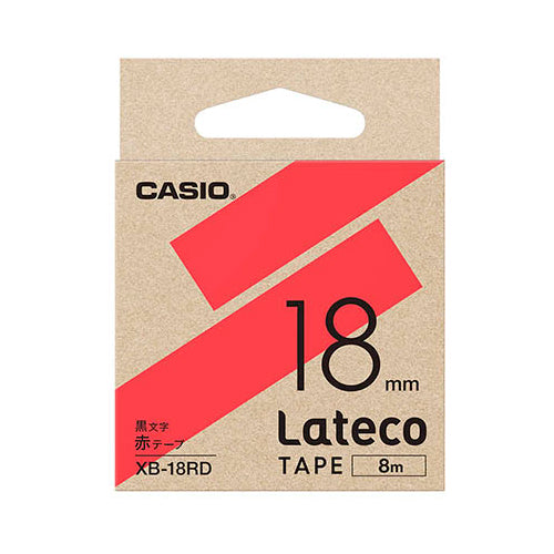 【5個セット】 カシオ計算機 Lateco 詰め替え用テープ 18mm 赤テープ 黒文字 XB-18RDX5