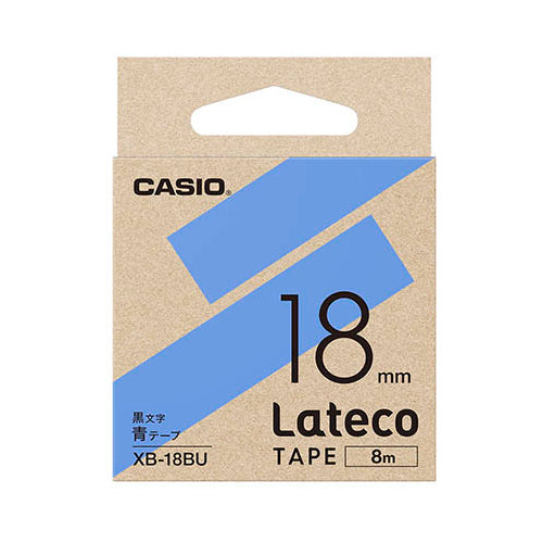 【5個セット】 カシオ計算機 Lateco 詰め替え用テープ 18mm 青テープ 黒文字 XB-18BUX5