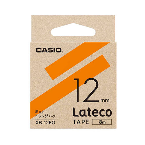 【5個セット】 カシオ計算機 Lateco 詰め替え用テープ 12mmオレンジテープ黒文字 XB-12EOX5