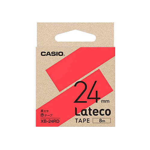 【5個セット】 カシオ計算機 Lateco専用詰替用テープ/赤に黒文字/24mm XB-24RDX5