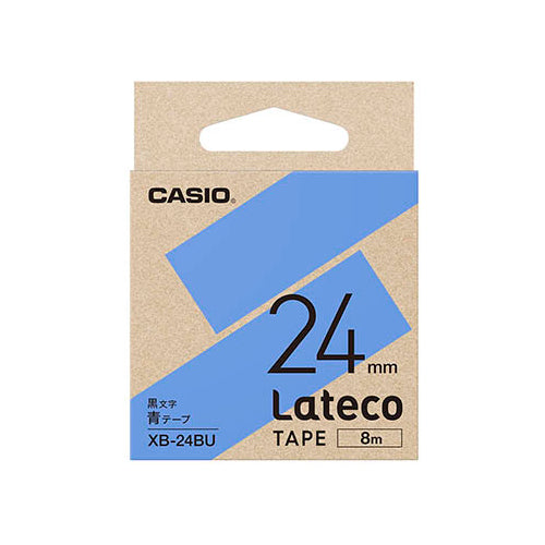 【5個セット】 カシオ計算機 Lateco専用詰替用テープ/青に黒文字/24mm XB-24BUX5