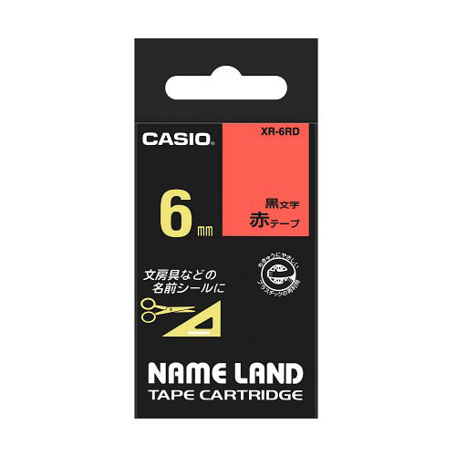 【5個セット】 カシオ計算機 ネームランドテープ6mm 赤 XR-6RDX5