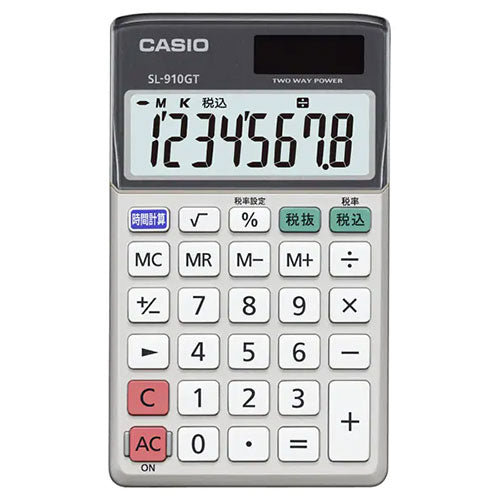 【5個セット】 カシオ計算機 グリーン購入法適合電卓 手帳タイプ 8桁表示 SL-910GT-NX5