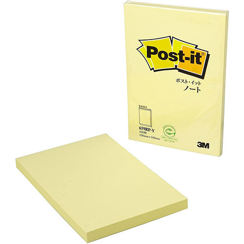 【10個セット】 3M Post-it ポストイット 再生紙ノート 150×100 イエロー 3M-659RP-YX10