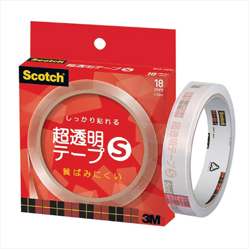 【10個セット】 3M Scotch スコッチ 超透明テープS 紙箱入 18mm幅 3M-BH-18NX10