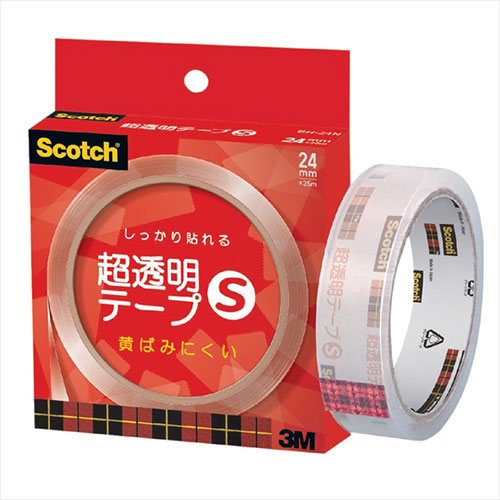 【10個セット】 3M Scotch スコッチ 超透明テープS 紙箱入 24mm幅 3M-BH-24NX10