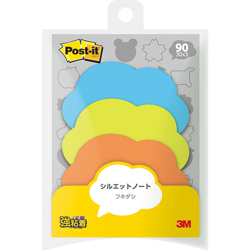 【10個セット】 3M Post-it ポストイット シルエットノート 強粘着 フキダシ 3M-SSS-FKRX10