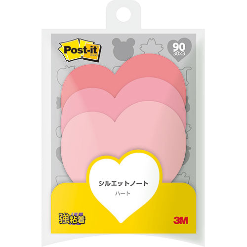 【10個セット】 3M Post-it ポストイット シルエットノート 強粘着 ハート 3M-SSS-HERX10