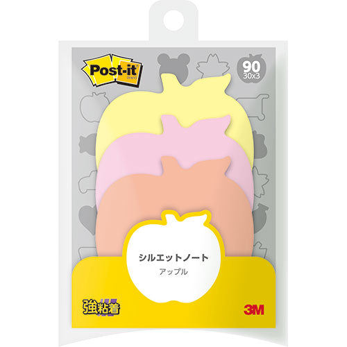 【10個セット】 3M Post-it ポストイット シルエットノート 強粘着 アップル 3M-SSS-APRX10