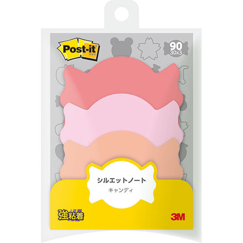 【10個セット】 3M Post-it ポストイット シルエットノート 強粘着 キャンディ 3M-SSS-AMX10