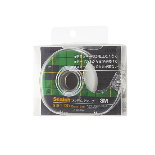 【10個セット】 3M Scotch スコッチ メンディングテープ 12mm ディスペンサー付 3M-810-1-12DX10