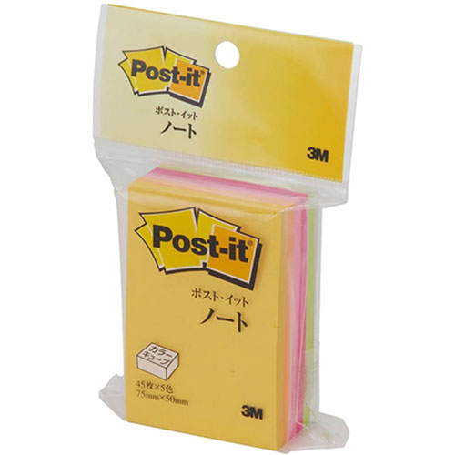 【10個セット】 3M Post-it ポストイット カラーキューブ レギュラー ハーフ 3M-CN-23X10