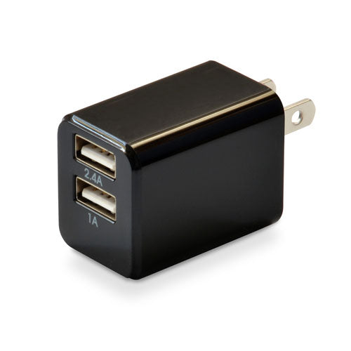 【5個セット】 日本トラストテクノロジー ハイパワー2.4A出力 USB充電器 cubeタイプ224 ブラック CUBEAC224BKX5