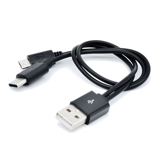 【10個セット】 日本トラストテクノロジー microUSB&TypeC 2台同時充電対応ケーブル (ブラック) JSC-010BKX10