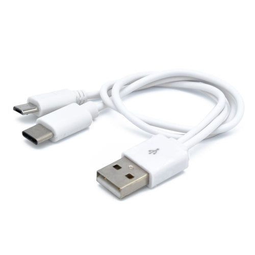【10個セット】 日本トラストテクノロジー microUSB&TypeC 2台同時充電対応ケーブル (ホワイト) JSC-010WHX10